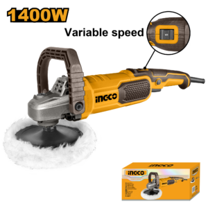 Enhanced 1400W Variable Speed Electric Polisher with Lock-On Switch and Accessories