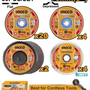 30-Piece Cutting and Grinding Disc Set with Diamond and Flap Discs