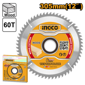 305mm (12") TCT Wood Saw Blade 60T - 30mm Arbor + 16/25.4mm Rings, Mitre Saw BM2S24007/BMIS16002