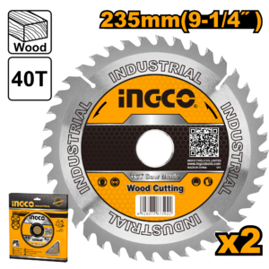 235mm (9-1/4") TCT Saw Blades 40T 2-Piece Set P10 - 30mm Arbor + 16/25.4 Rings, CS23522