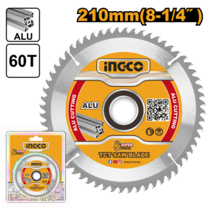 210mm (8-1/4") TCT Aluminum Blade 60T - 30mm Arbor + 16/25.4 Rings, Mitre BMS14007