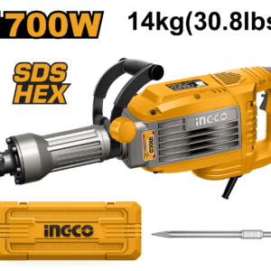 Heavy-Duty Demolition Breaker 1700W with Single Chisel