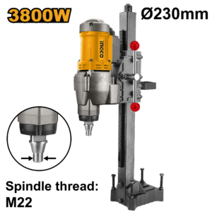 3800W Heavy-Duty Diamond Core Drill - 230mm Max, 700 RPM, Stand Included