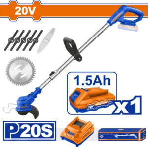 20V Cordless Grass Trimmer Edger Kit - 10,000 RPM, Multi-Blades, 1.5Ah Battery