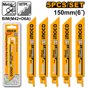 150mm Bi-Metal Recip Blades for Metal 18TPI - 5-Pack, 1.5-4mm Sheet