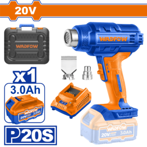 20V Cordless Heat Gun Kit - 300-550°C, 200 L/min, 3.0Ah Battery, Nozzles