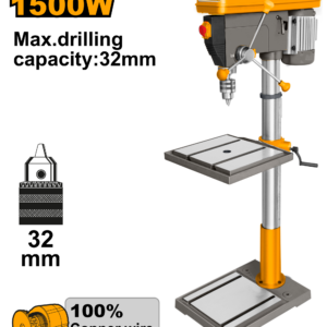 1500W 9-Speed Heavy-Duty Drill Press - 32mm Chuck, 150-2020 RPM, 6" Vice