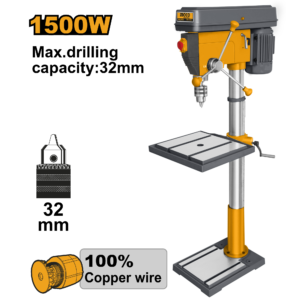 1500W 12-Speed Drill Press - 32mm Capacity, 150-2450 RPM, 6" Vice
