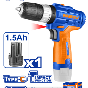 12V Brushless Compact Cordless Impact Drill Driver - 20Nm, 22,500 IPM, 1.5Ah Battery, USB-C
