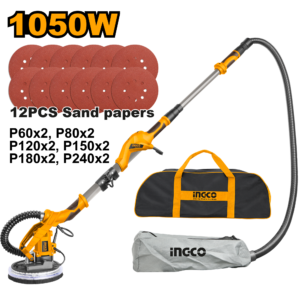 1050W Variable-Speed Drywall Sander C2 - 215mm Pad, 600-2600 RPM, LED