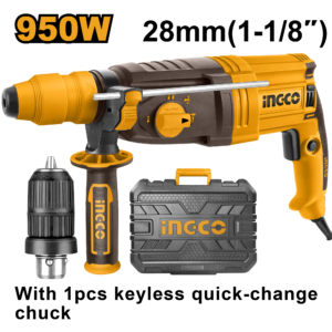 Rotary Hammer 950W with SDS Plus Chuck and Keyless Quick-Change