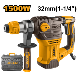Industrial Grade 1500W Rotary Hammer with Anti-Vibration and Long-Life Brushes