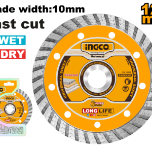 Turbo Diamond Disc 125mm x 22.2mm, 10mm Wide for Wet/Dry Cutting