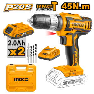 20V Cordless Impact Drill Pro Kit C5 - 45Nm, Dual 2.0Ah Batteries, 3 Masonry Bits