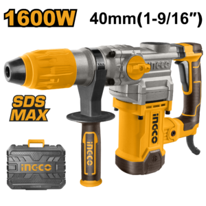 Robust 1600W Rotary Hammer with SDS MAX Chuck and 10J Single Impact Force