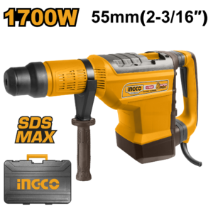 Variable Speed 1700W Rotary Hammer with SDS MAX and Extended Impact Range