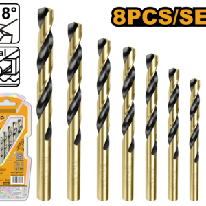 8-Piece HSS Twist Drill Bits Set