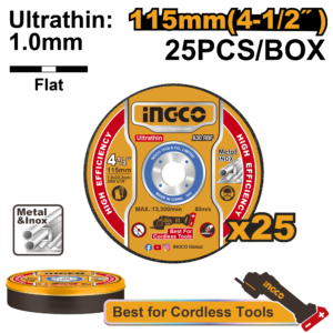 Ultra-Thin Metal Cutting Disc Set 25pcs 115mm x 1.0mm x 22.2mm