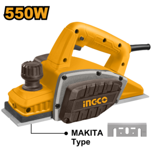Heavy-Duty 550W Electric Planer with Aluminum Base