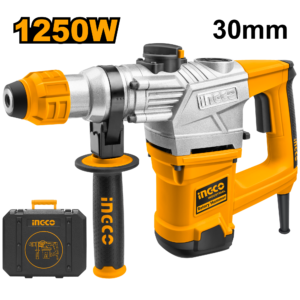1250W Heavy Duty Rotary Hammer with SDS Plus Chuck and Accessories