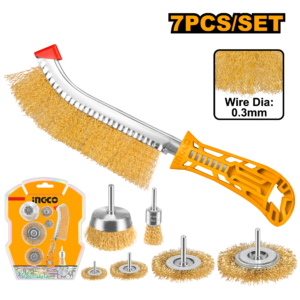 7-Piece Professional Wire Brush Set for Deburring and Paint Stripping
