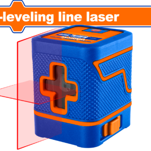 Red Self-Leveling Cross Line Laser - 15m Range, ±2mm/5m, AA Batteries