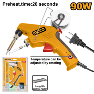 90W Soldering Gun with Solder Feeder - 20s Preheat, Adjustable Temp