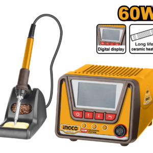 60W Digital Soldering Station - 1min Heat, Ceramic, Stand