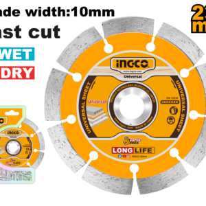 230mm (9") Segmented Dry Diamond Cutting Disc 10mm - Marble/Limestone/Brick, Wet/Dry