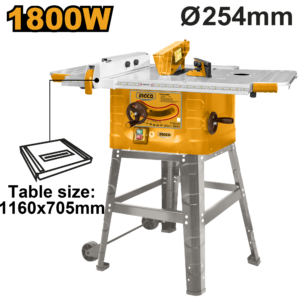 1800W Table Saw - 85mm Depth, 722x520mm Table, Fence + Miter