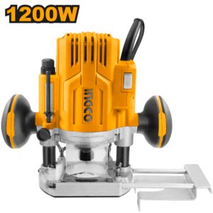 1200W Electric Wood Router Plunge Base - 25000 RPM, 6/8mm + 1/4" Collets, Guide Kit