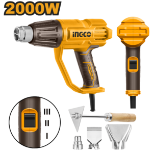 2000W 3-Stage Heat Gun - 550°C Max, 450 L/min, 4 Nozzles + Scraper