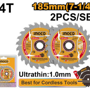 Ultra-Thin 185mm TCT Saw Blade Set – 2pcs with 24 Teeth