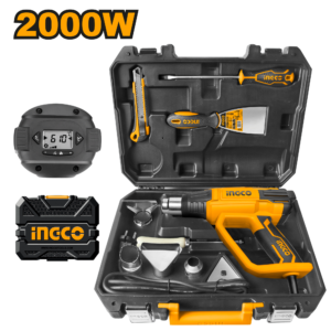 2000W LCD Heat Gun Kit C5 - 630°C Variable, BMC Case, 7 Tools