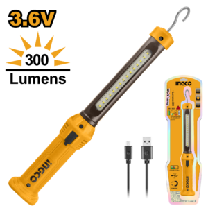 Portable High-Lumen Li-Polymer Battery Powered Work Lamp with USB Charging