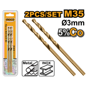 3.0mm M35 Cobalt Steel Drill Bit 2-Piece Set for Hardened Metals
