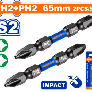2-Piece PH2 Impact Screwdriver Bit Set with High-Visibility Sleeves