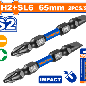 PH2 & SL6.0 Impact Screwdriver Bit Set with High-Visibility Sleeves