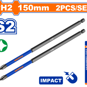2-Piece 150mm PH2 Impact Screwdriver Bit Set for Deep Reach Applications