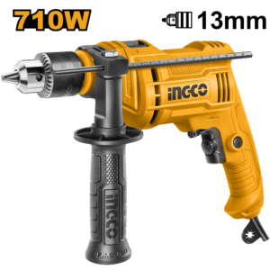 710W Impact Drill C10 - 3000 RPM, 13mm Keyed Chuck, Hammer