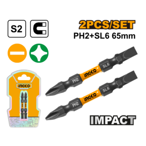 PH2 & SL6 Impact Screwdriver Bit 2-Piece Set for Heavy-Duty Fastening