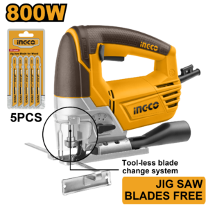 800W Tool-Less Jigsaw C5 - 3000 SPM, 100mm Wood, 5 Blades
