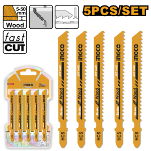 Precision Wood Cutting Jig Saw Blades 100mm (6TPI) – 5pcs Set