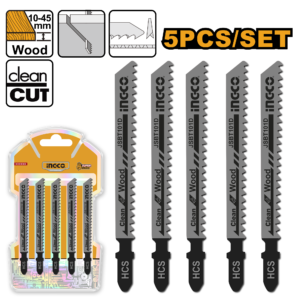 Clean Cutting Jig Saw Blades for Wood 100mm (6TPI) – 5pcs Set
