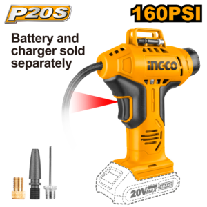 Powerful 20V Cordless Auto Air Compressor with Adaptors