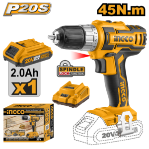 Brushless 20V Cordless Drill with Auto-Lock Chuck and Belt Clip