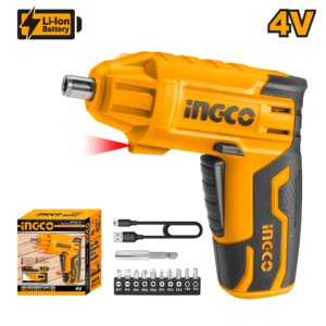 Compact 4V Cordless Screwdriver with LED Light and Charging Level Indicator