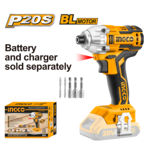 20V Brushless Cordless Impact Driver P1C5 - 170Nm, 3300 BPM, Bits + Nut Setters