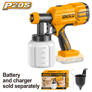 20V Cordless HVLP Spray Gun C8 - 600mL/min, 800ml Cup, 40DIN-s