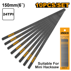 10-Piece 150mm 24T Mini Hacksaw Blades (6 inch)